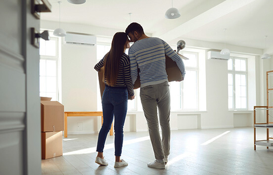 Couple moving into new home