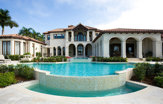 Large estate home with pool and backyard