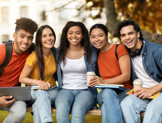 Group of friends smiling