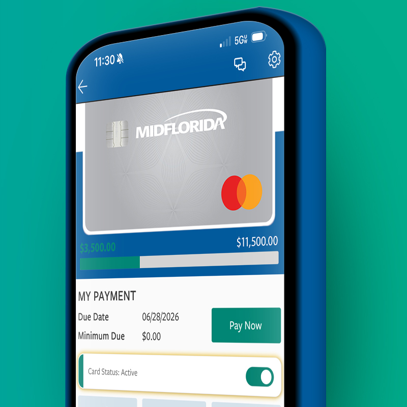 Credit cards in MIDFLORIDA app