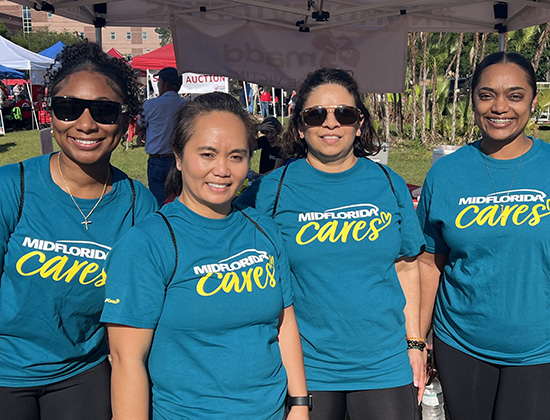 Employees at charitable event