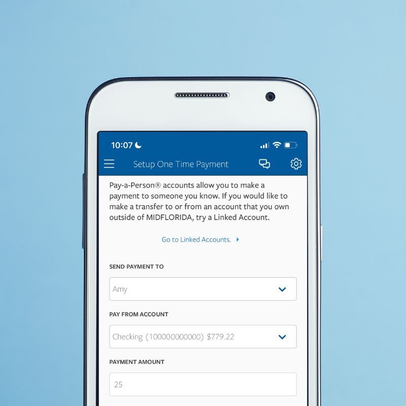 Pay a Person on mobile phone